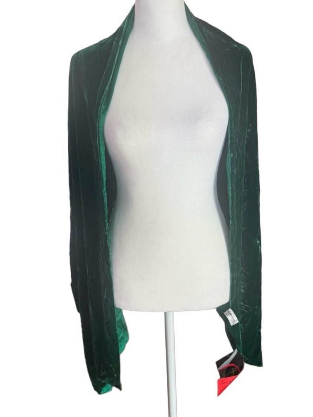 Vintage Diane von Furstenberg Silk Assets Green Velvet Scarf Shawl Wrap NWT